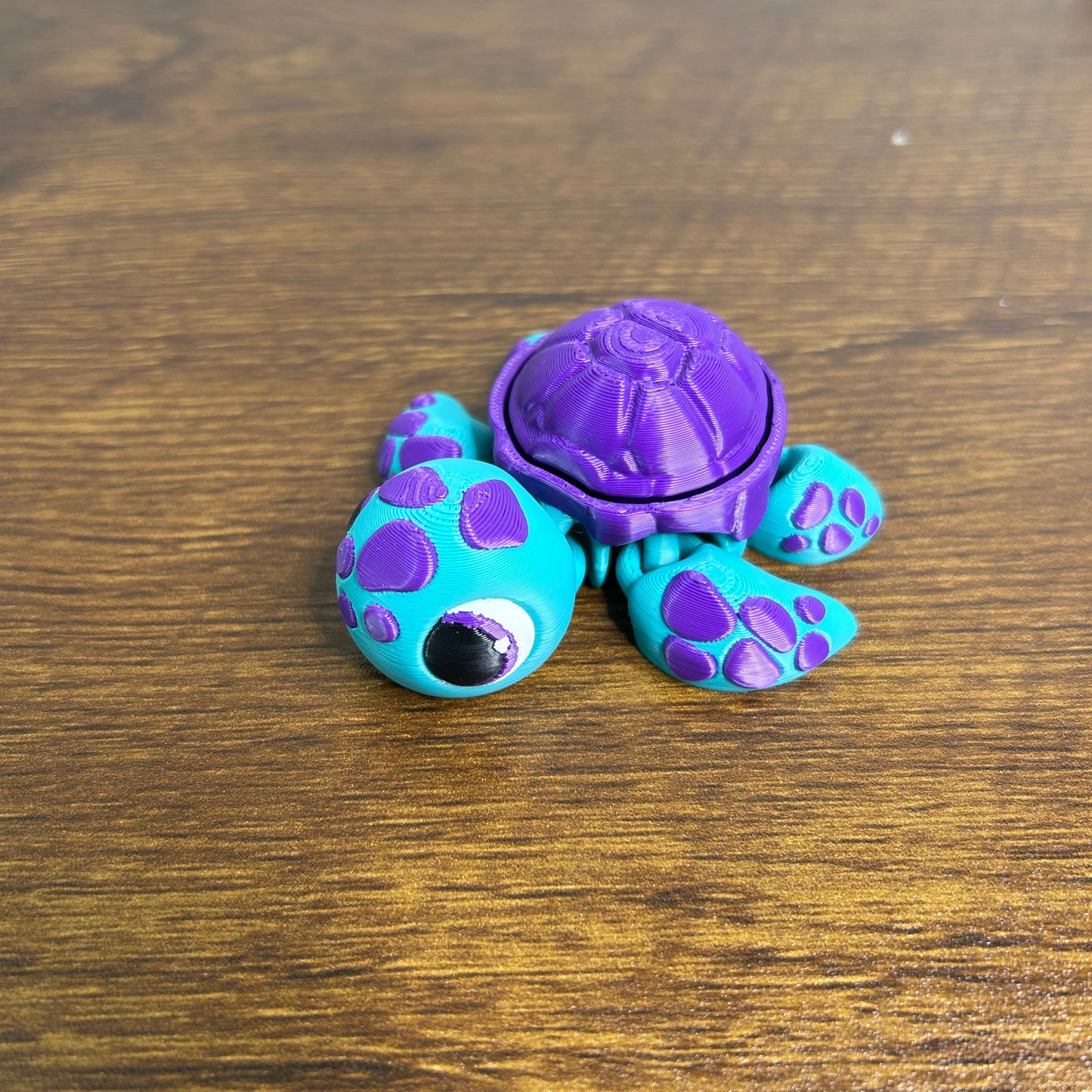 3D Printed Turtle Clicker - Teal / Purple