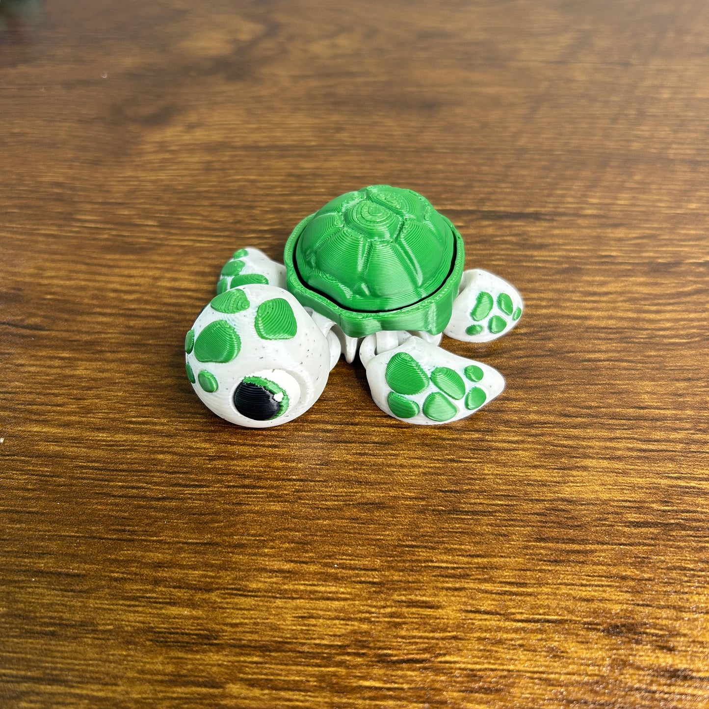 3D Printed Turtle Clicker - Marble / Green