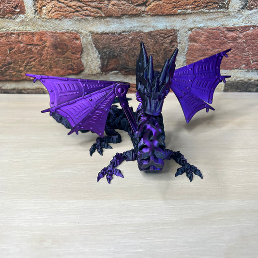 Mechanical Dragon with Wings 3D Printed Model